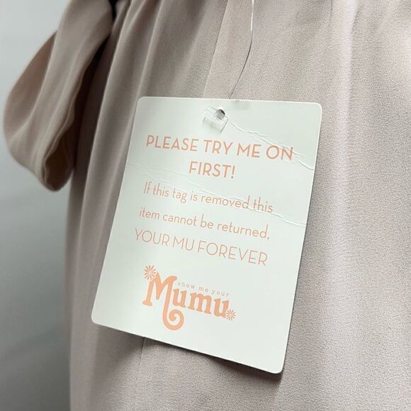 Show Me Your MuMu Lady Long Sleeve Wrap Dress in Show Me The Ring Crisp M - Picture 11 of 16